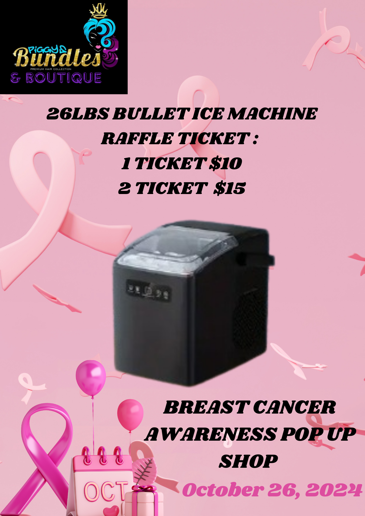 Raffle Ticket for 26lbs Bullet ice machine