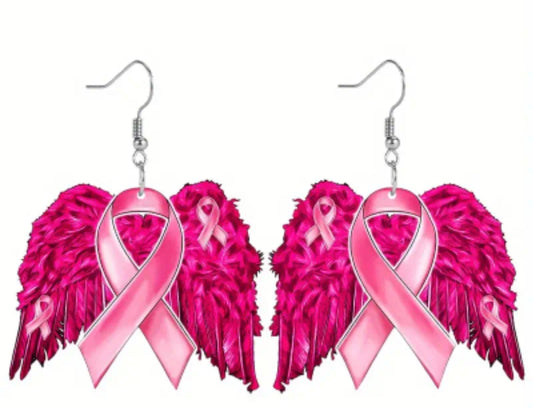 Breast cancer awareness earring