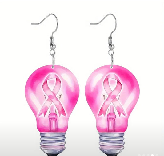 Breast cancer awareness earring