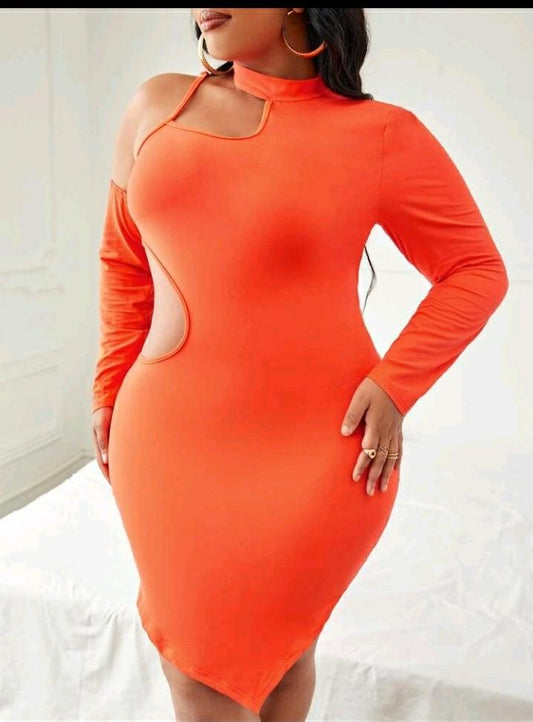 ORANGE BODYCON DRESS